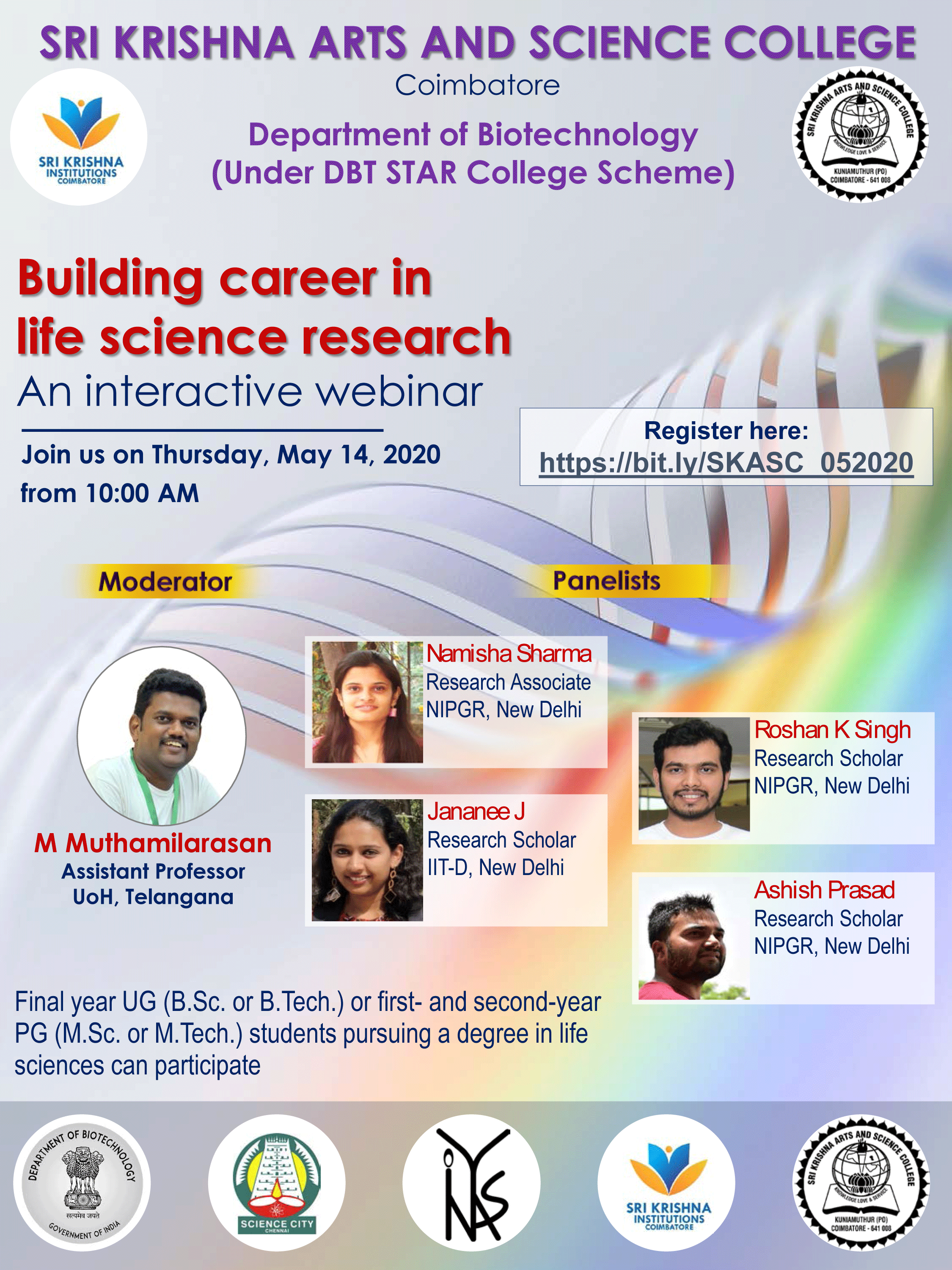 Building Career in Life Science Research - An Interactive Webinar
